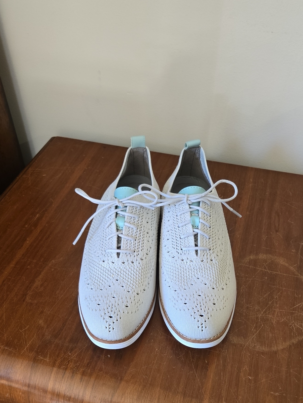 Cole Haan Light Grey/green  Knit Oxford with Light Blue Accents